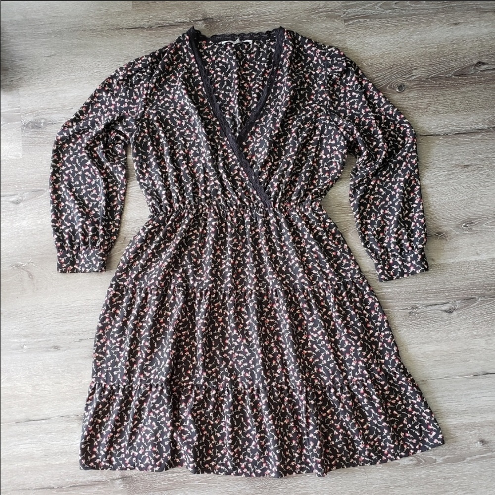 Collective Concepts Lace Trim Floral Dress 1X